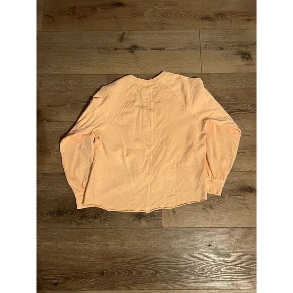 PILCRO BY ANTHROPOLOGIE Orange Reworked Popover Sweatshirt Women's Size Small - Picture 2 of 3